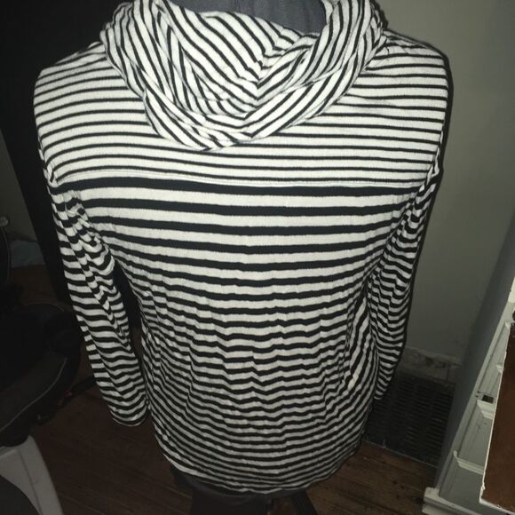 Chico’s 1 striped cozy cowl neck long sleeve top - Picture 1 of 3